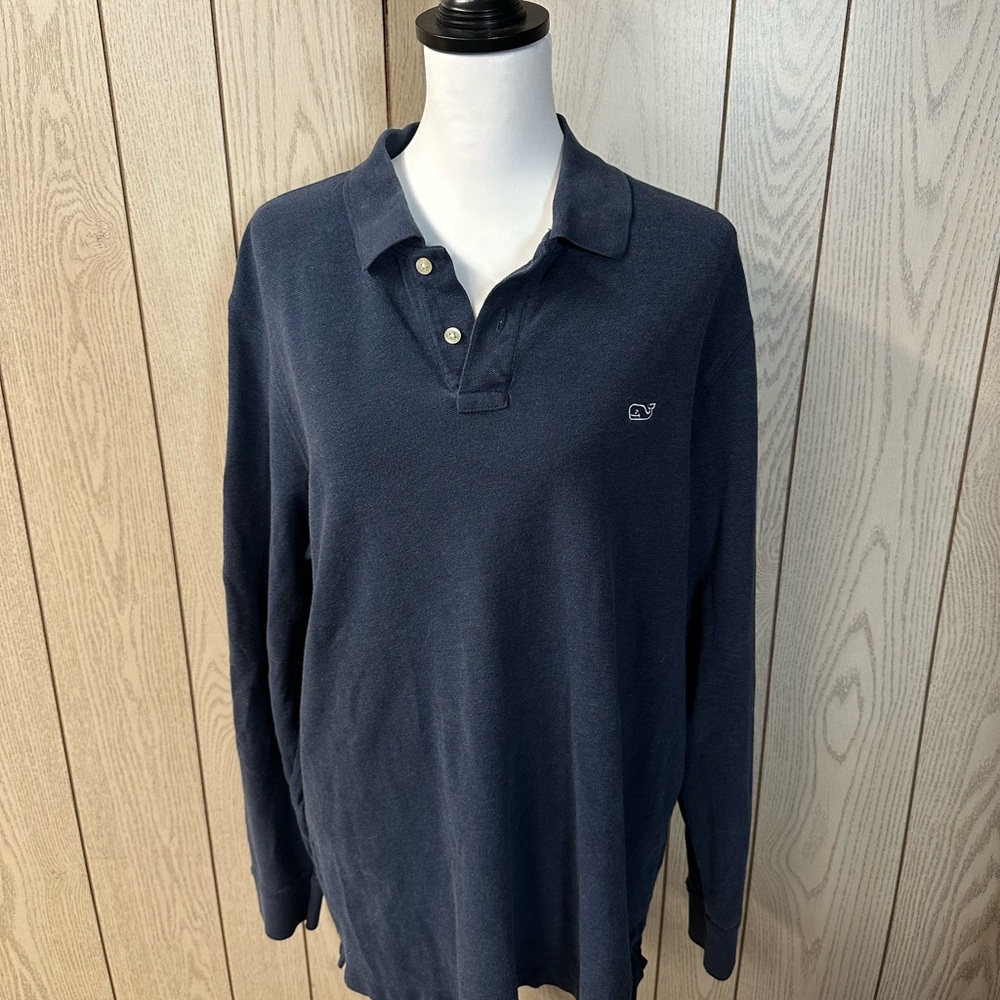 Vineyard Vines Dark Blue Long Sleeve Polo